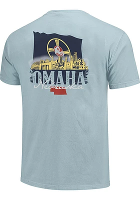 Omaha Blue Cityscape Flag Short Sleeve T Shirt