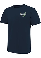 Notre Dame Fighting Irish Womens Navy Blue Lightning and Stars Short Sleeve T-Shirt