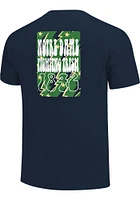 Notre Dame Fighting Irish Womens Navy Blue Lightning and Stars Short Sleeve T-Shirt