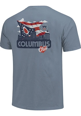 Columbus Blue Skyline State Flag Short Sleeve T Shirt