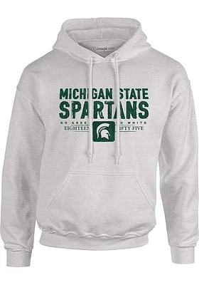 Michigan State Spartans Mens Oatmeal STACKED SPARTAN Long Sleeve Hoodie