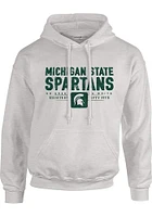 Michigan State Spartans Mens Oatmeal STACKED SPARTAN Long Sleeve Hoodie