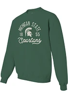 Michigan State Spartans Mens Green Number One Graphic Spartan Long Sleeve Crew Sweatshirt