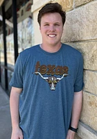 Texas Blue Longhorn Sunglasses Short Sleeve Fashion T Shirt