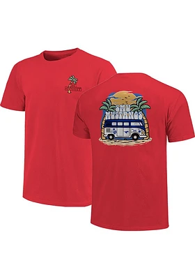 SMU Mustangs Womens Red Beach Vibes Short Sleeve T-Shirt