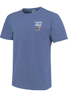 Kansas Jayhawks Womens Blue Mom Trophy Short Sleeve T-Shirt