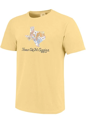 Texas A&M Aggies Womens Yellow State Short Sleeve T-Shirt