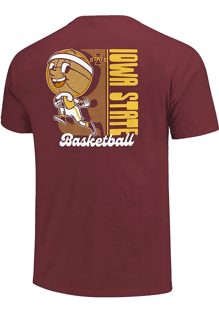 Iowa State Cyclones Cardinal Retro Shadow Box Basketball Short Sleeve T Shirt