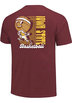 Iowa State Cyclones Cardinal Retro Shadow Box Basketball Short Sleeve T Shirt