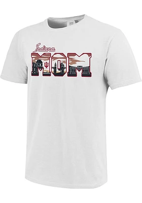 Indiana Hoosiers Womens White Campus Mom Short Sleeve T-Shirt