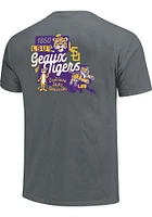 LSU Tigers Grey State of Design Short Sleeve T Shirt