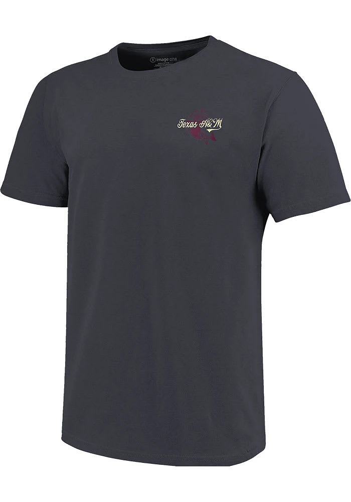 Texas A&M Aggies Charcoal Bass Signage Short Sleeve T Shirt