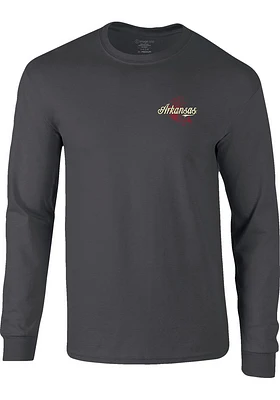Arkansas Razorbacks Charcoal Bass Signage Long Sleeve T Shirt