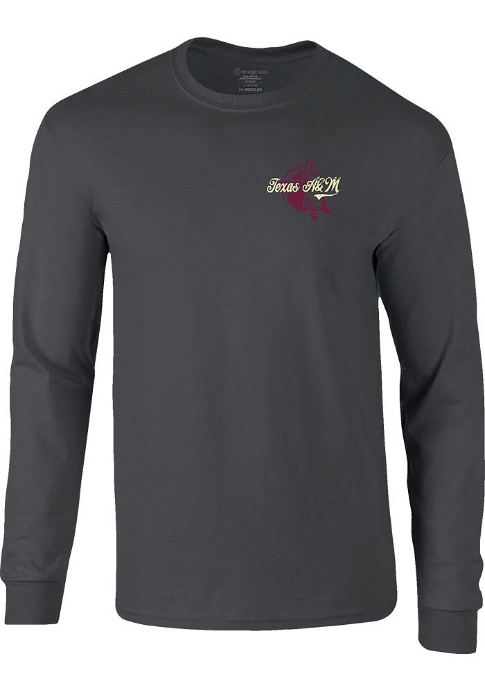 Texas A&M Aggies Charcoal Bass Signage Long Sleeve T Shirt