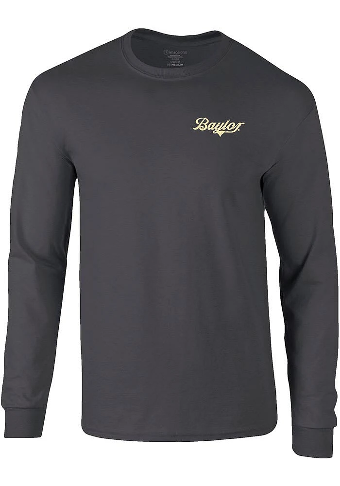 Baylor Bears Charcoal Bass Signage Long Sleeve T Shirt