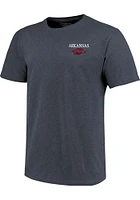 Arkansas Razorbacks Grey State Flag Flying Short Sleeve T Shirt