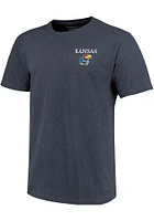 Kansas Jayhawks Grey State Flag Flying Short Sleeve T Shirt
