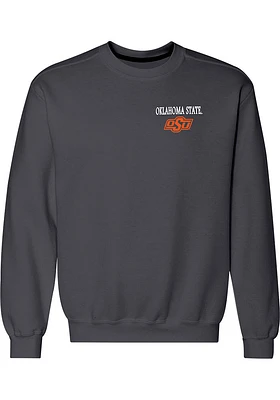 Oklahoma State Cowboys Mens Charcoal Flag Flying Long Sleeve Crew Sweatshirt