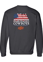 Oklahoma State Cowboys Mens Charcoal Flag Flying Long Sleeve Crew Sweatshirt