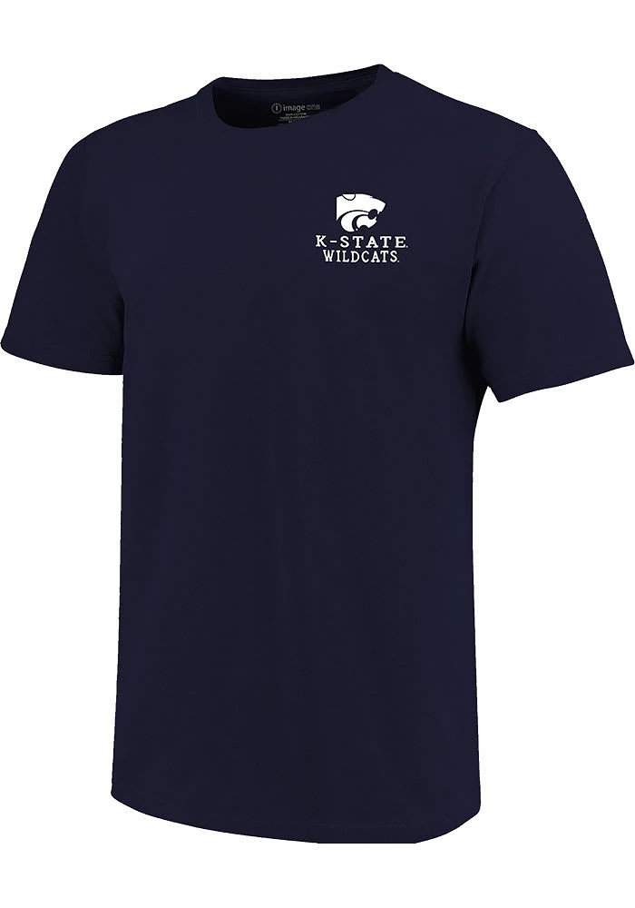 K-State Wildcats Navy Blue Painted Sky Short Sleeve T Shirt