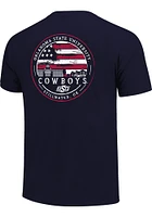 Oklahoma State Cowboys Navy Blue Painted Sky Short Sleeve T Shirt
