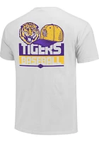 LSU Tigers White Ball Cap Stacked Short Sleeve T Shirt