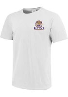 LSU Tigers White Ball Cap Stacked Short Sleeve T Shirt