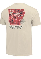 Arkansas Razorbacks Womens Ivory Local State Short Sleeve T-Shirt