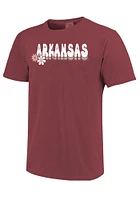 Arkansas Razorbacks Womens Crimson Retro Flower Frame Short Sleeve T-Shirt