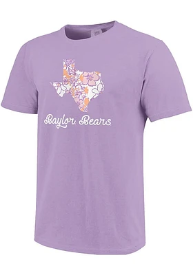 Baylor Bears Womens Floral State Short Sleeve T-Shirt