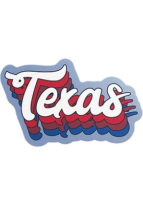 Texas 70S STACKED SCRIPT Stickers - White