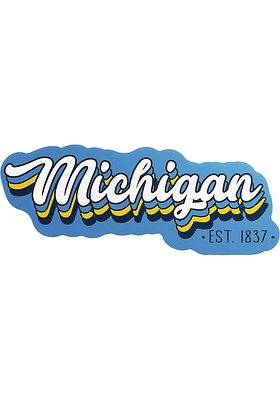 Michigan 70S STACKED SCRIPT Stickers - White