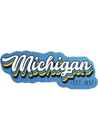 Michigan 70S STACKED SCRIPT Stickers - White