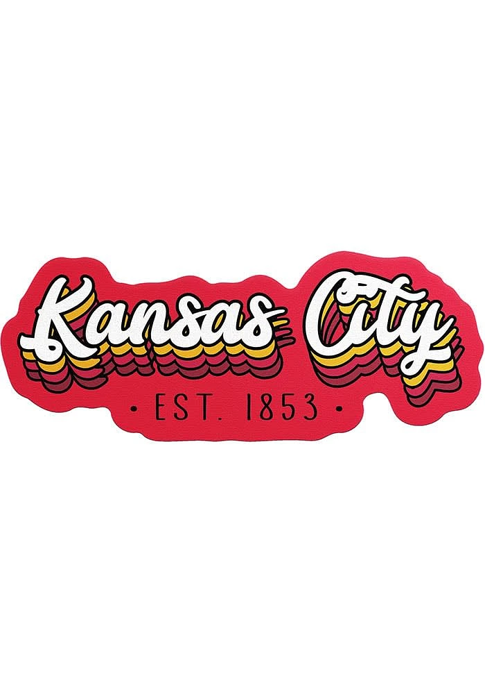 Kansas City 70S STACKED SCRIPT Stickers - White