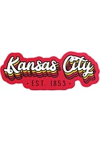 Kansas City 70S STACKED SCRIPT Stickers - White