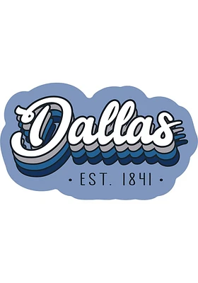 Dallas Ft Worth 70S STACKED SCRIPT Stickers - White