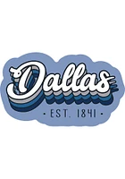 Dallas Ft Worth 70S STACKED SCRIPT Stickers - White