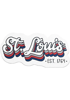 St Louis 70S STACKED SCRIPT Stickers - White