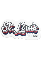 St Louis 70S STACKED SCRIPT Stickers - White