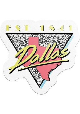 Dallas Ft Worth 90s Pastel Stickers - White