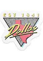 Dallas Ft Worth 90s Pastel Stickers - White