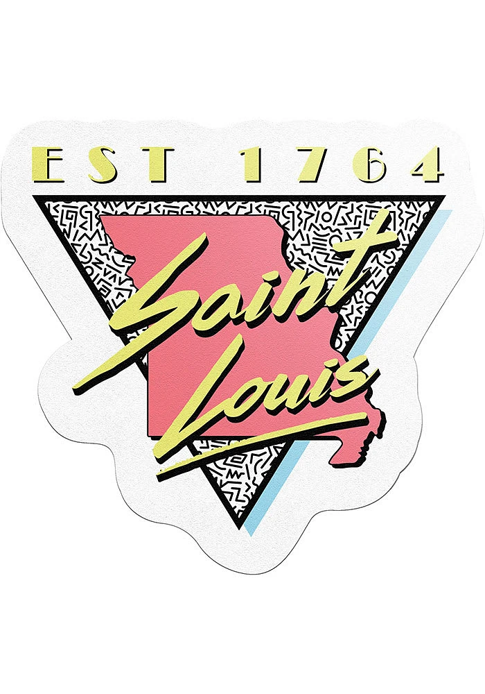 St Louis 90s Pastel Stickers - White