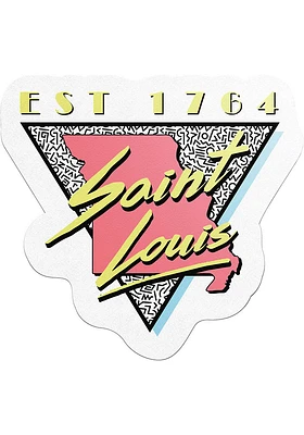 St Louis 90s Pastel Stickers - White
