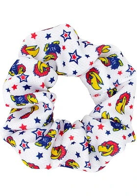 Kansas Jayhawks Star Print Game Day Womens Hair Scrunchie