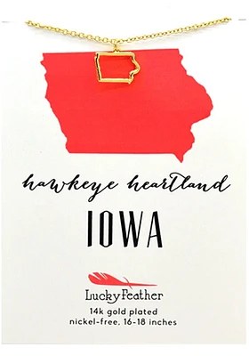 Iowa 14K Gold Dipped Necklace