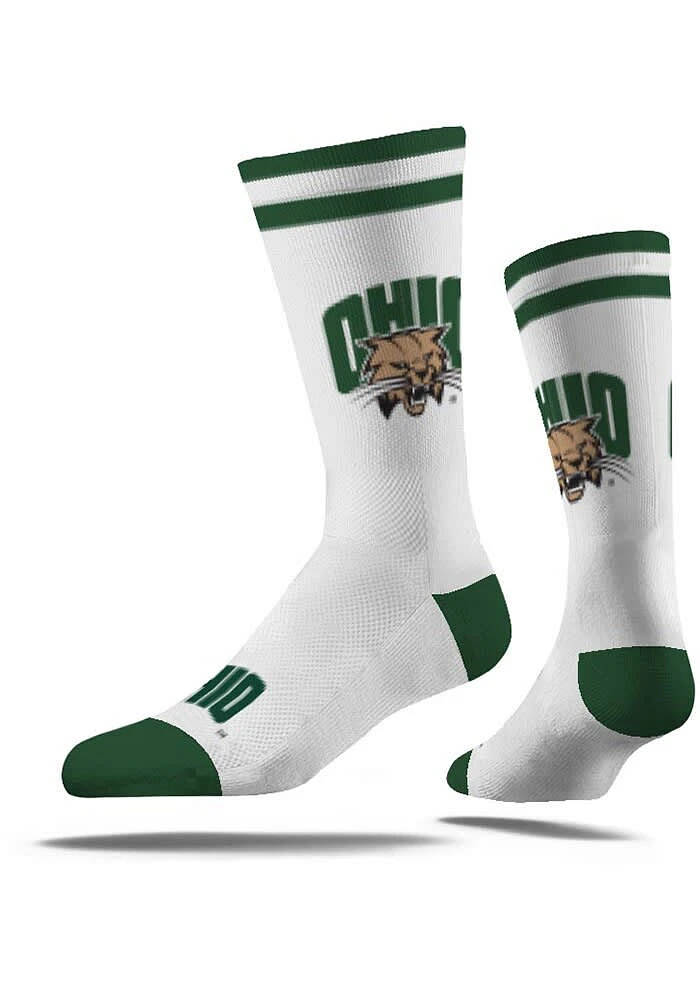 Ohio Bobcats Strideline Economy Knit Fashion Logo Mens Crew Socks