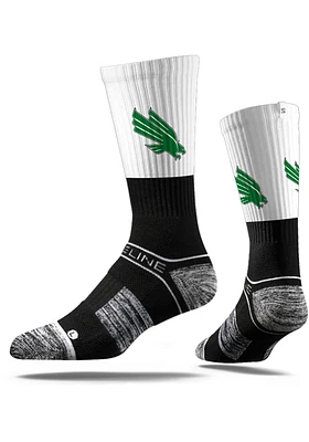 North Texas Mean Green Strideline Split Design Mens Crew Socks