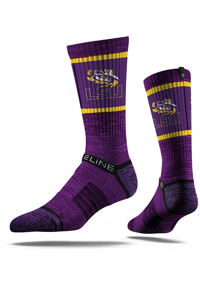 LSU Tigers Strideline Performance Mens Crew Socks