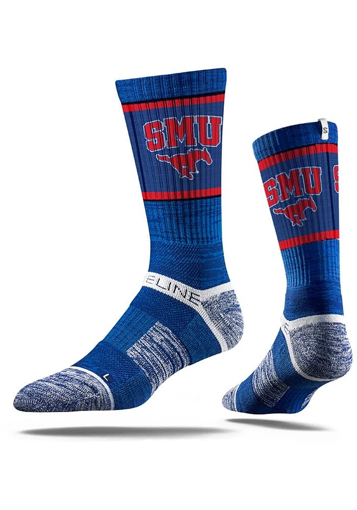 SMU Mustangs Strideline Performance Mens Crew Socks