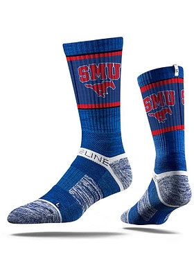 SMU Mustangs Strideline Performance Mens Crew Socks